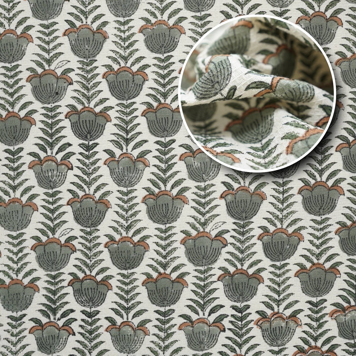 Fabdivine - Vente Essuie-mains - Serviette à main en coton gaufré avec impression bloc - Lotus4