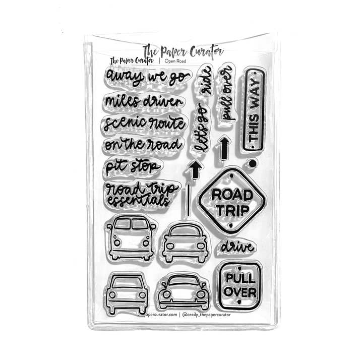 Tampon Open Road 4 x 6 pouces pour la vente par The Paper Curator