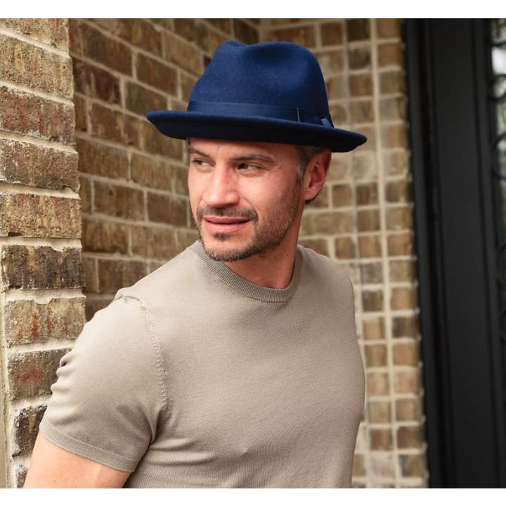 American Hat Makers - Wholesale Fedora - Unisex - Crushable Wool Felt Pinch Front Hat - Style Pablo
