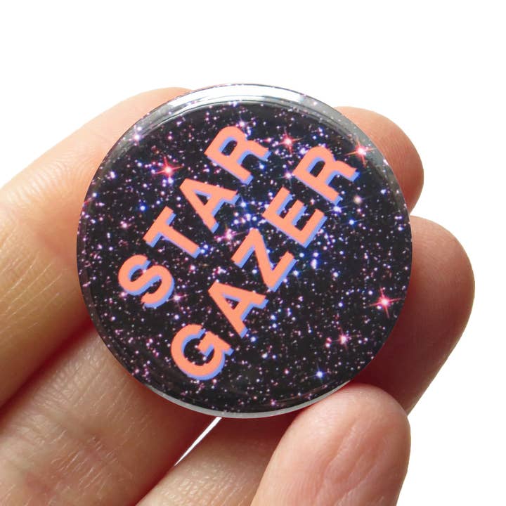 STAR GAZER Pinback Button Sweet Stocking Stuffer for wholesale by Word For Word Factory
