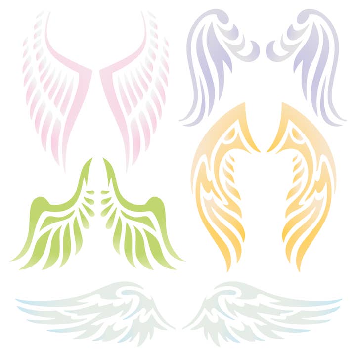 Angel Wing Stencil | Reuseable | Mylar | 2 sizes for wholesale by Craft Kreatively