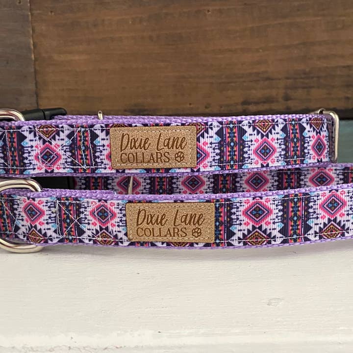 Collier pour chien aztèque violet, collier pour chien bohème pour la vente par Dixie Lane Collars