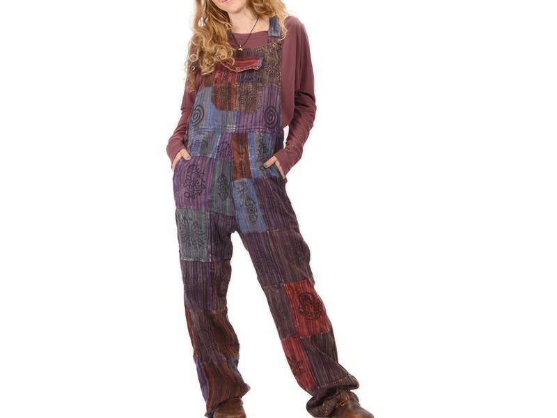Gypsy Rose – wholesale Overaller - Dam – Vardag Människor Patchwork Hand Block Print Overaller