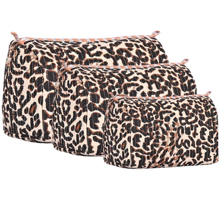 CYC - Wholesale Makeup/Cosmetic Bag - The Leopard Multi Cotton Travel Set