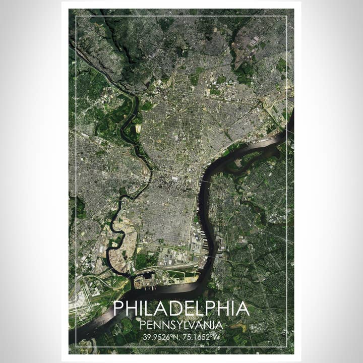 JACE.design – Engroshandel Kunsttryk – Philadelphia PA Kort Print Satellit