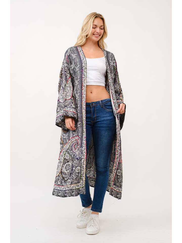Raj Trading & Imports (USA) Inc. - Wholesale Kimono - Women's - Leni Embroidered Duster