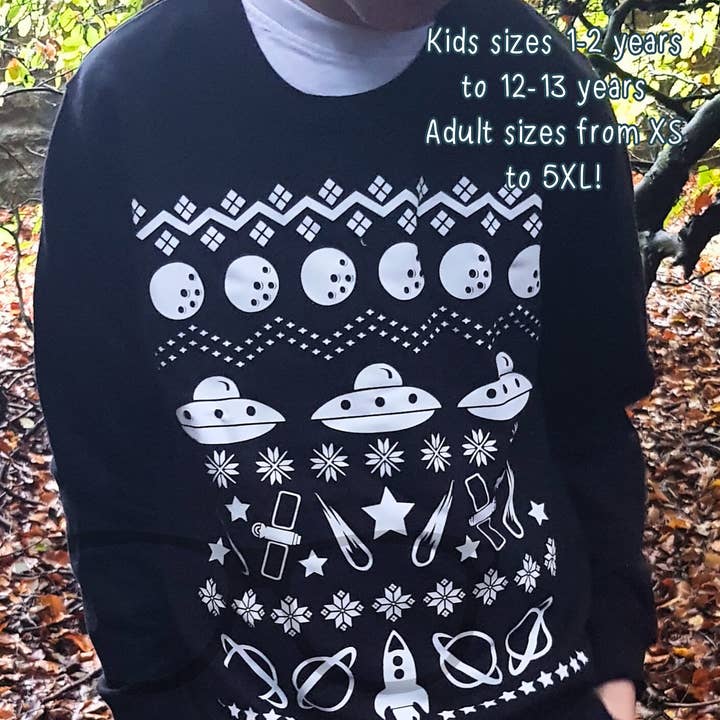 Space Christmas Sweater for wholesale by Mini Geek Boutique