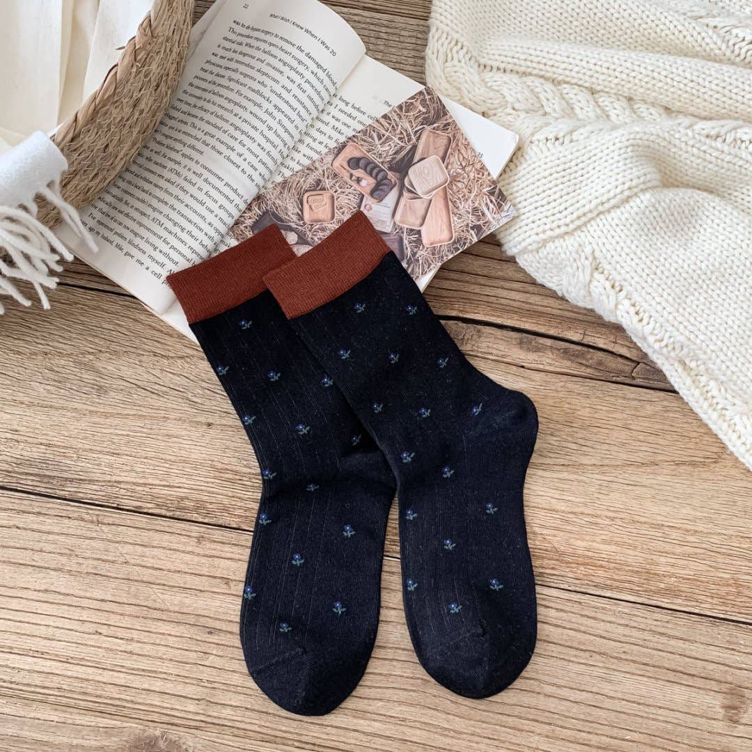 MKS America - Wholesale Socks - Women's - French style gentle small floral women's socks0