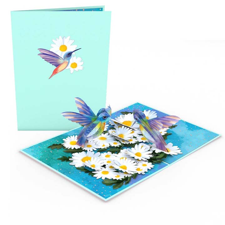 Lovepop Cards - Wholesale Everyday Greeting Card - Daisy Patch Hummingbirds Card, 5x7" Pop-up card2