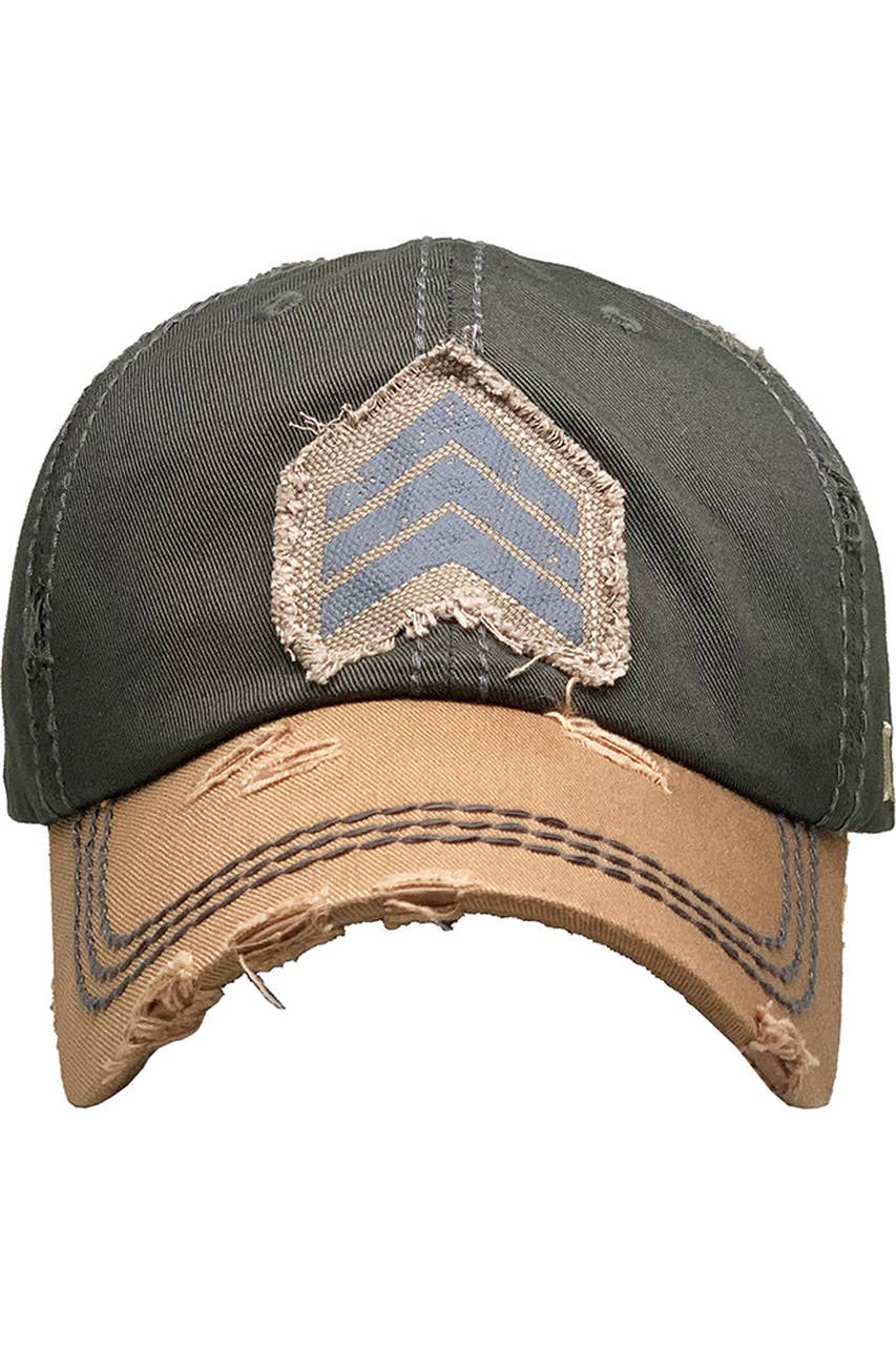 Hana - Wholesale Honkbalpet - Dames - Vintage baseballpet met militaire rangpatch2