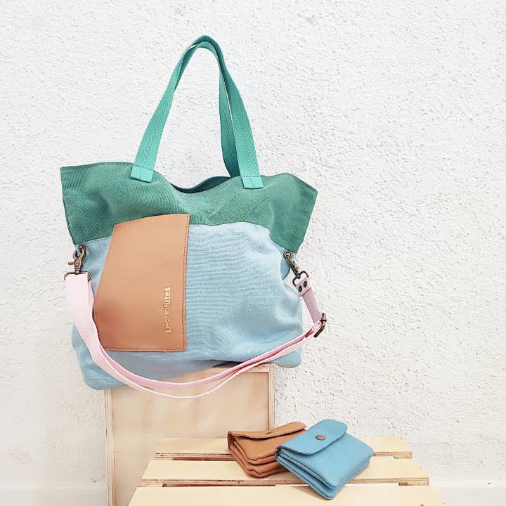 Borsa pullover blu bicolore per la vendita all'ingrosso da parte di LES VOLUTES LC