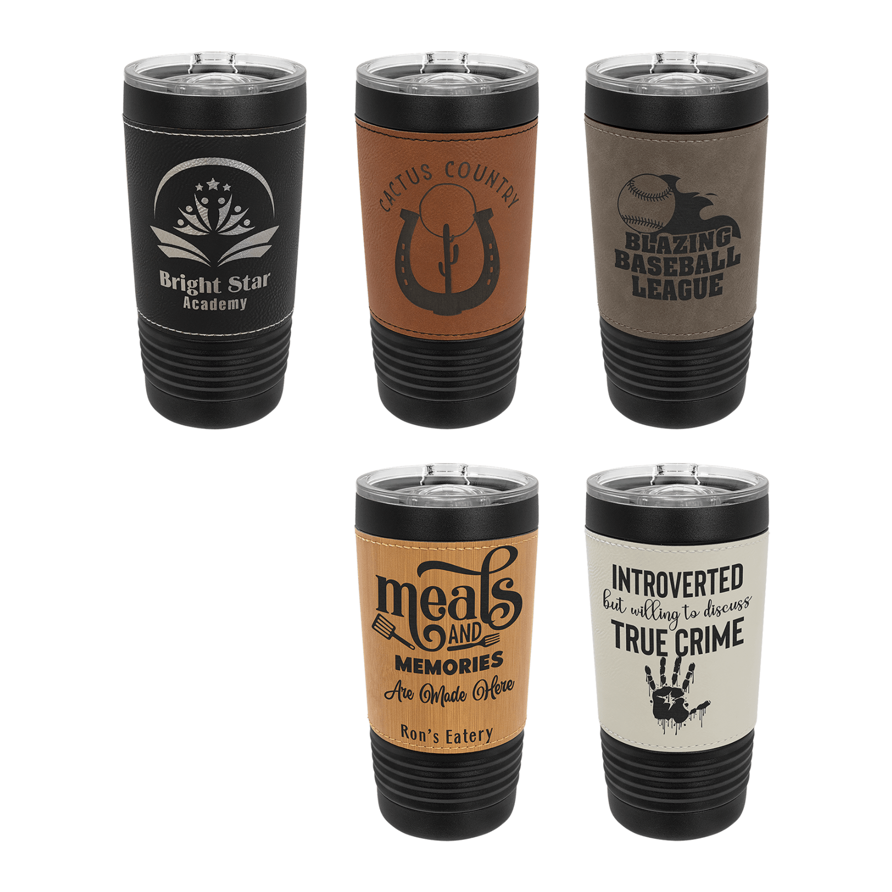 The Rural Home – Großhandel Thermotasse/-becher – Benutzerdefinierter 20 oz. Polar Camel schwarzer Becher mit Lederoptik2