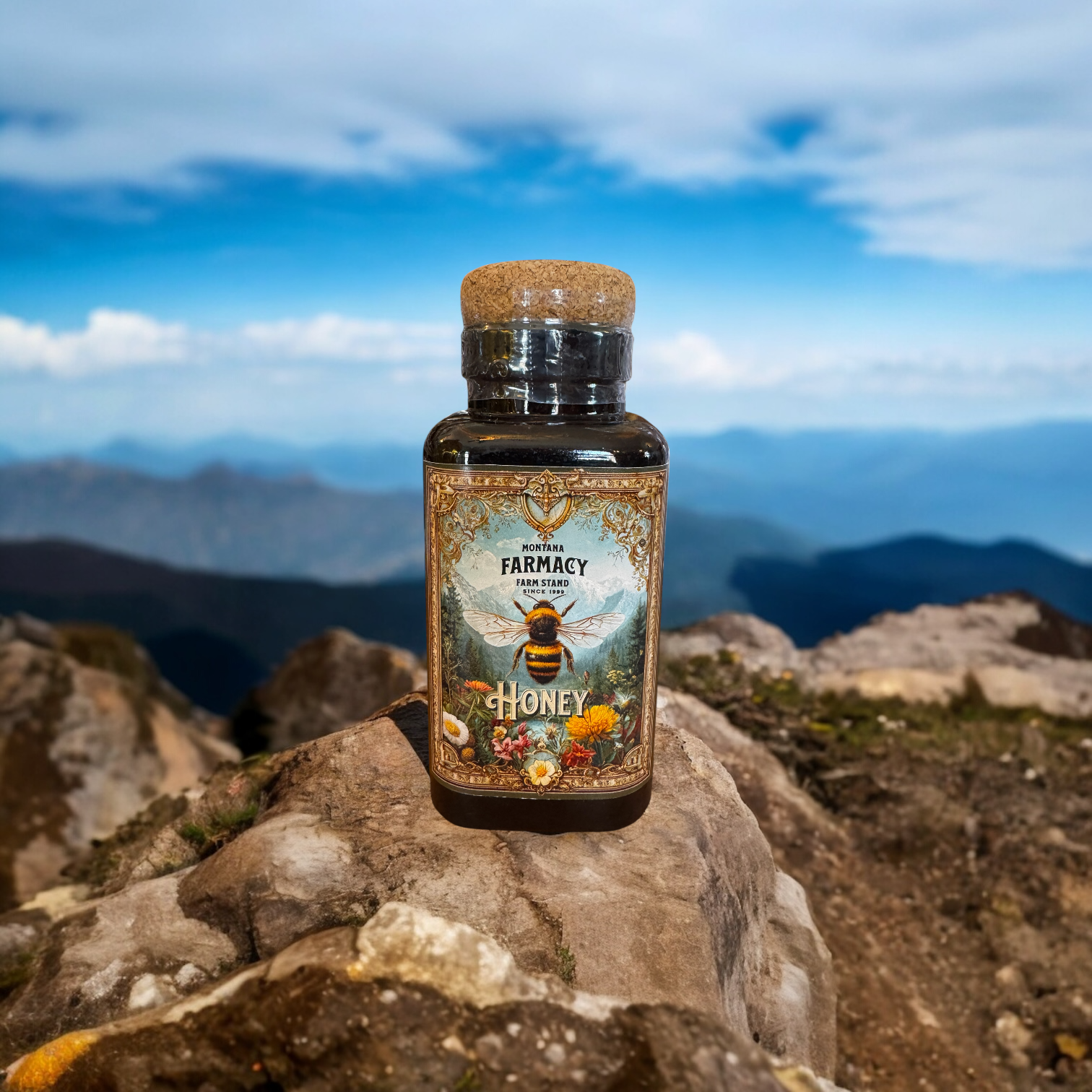 Montana Farmacy - Wholesale Honey - Vintage botanical Farmstead Farmacy Honey in Beautiful Jar3