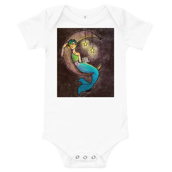 Baby Mermaid Moon Onesie for wholesale by Ikan Island
