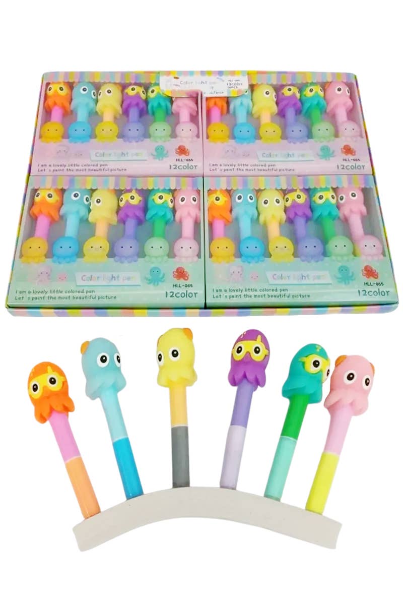 Cap Zone - Wholesale Highlighter - Octopus Stackable Highlighter Marker - 6 pcs Pack1