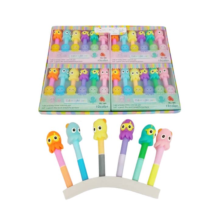 Cap Zone - Wholesale Highlighter - Octopus Stackable Highlighter Marker - 6 pcs Pack1