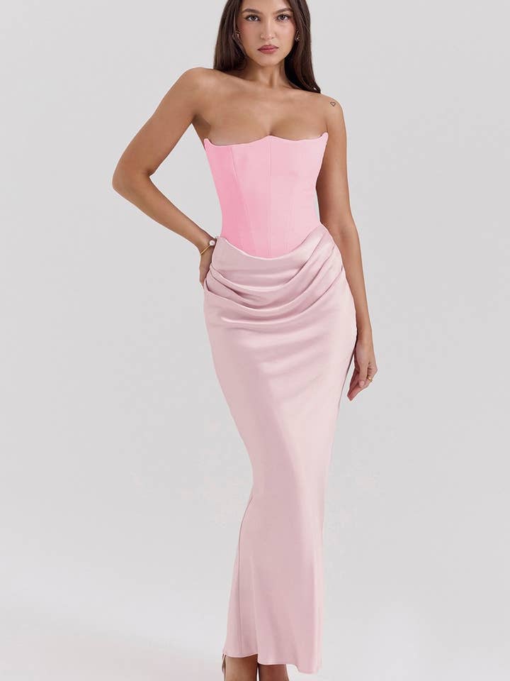 NINEXIS - Wholesale Dress - Women's - CWDMD5492_STRAPLESS BONED FITTED SOLID COLOR MERMAID DRESS5