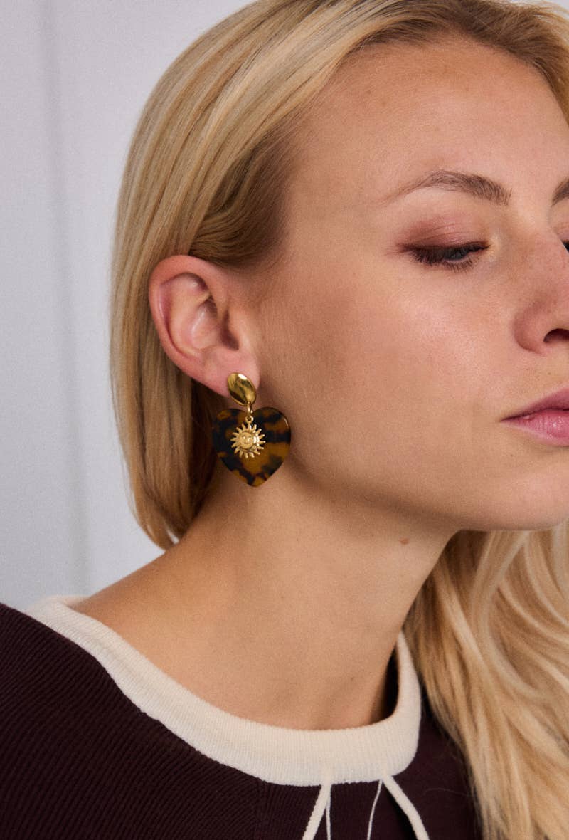 Gold Stainless steel earrings 124RX185 for wholesale on Faire2