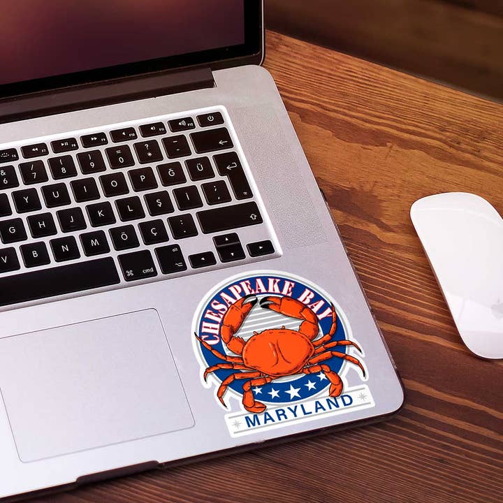 RetroPlanet - Wholesale Sticker - Chesapeake Bay Maryland Retro Crab Die Cut Vinyl Sticker3