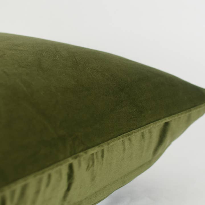 Xasmin Interiors LLC - Wholesale Throw Pillow Cover - Sidra Green Pillow - Solid Velvet Pillow with piping1
