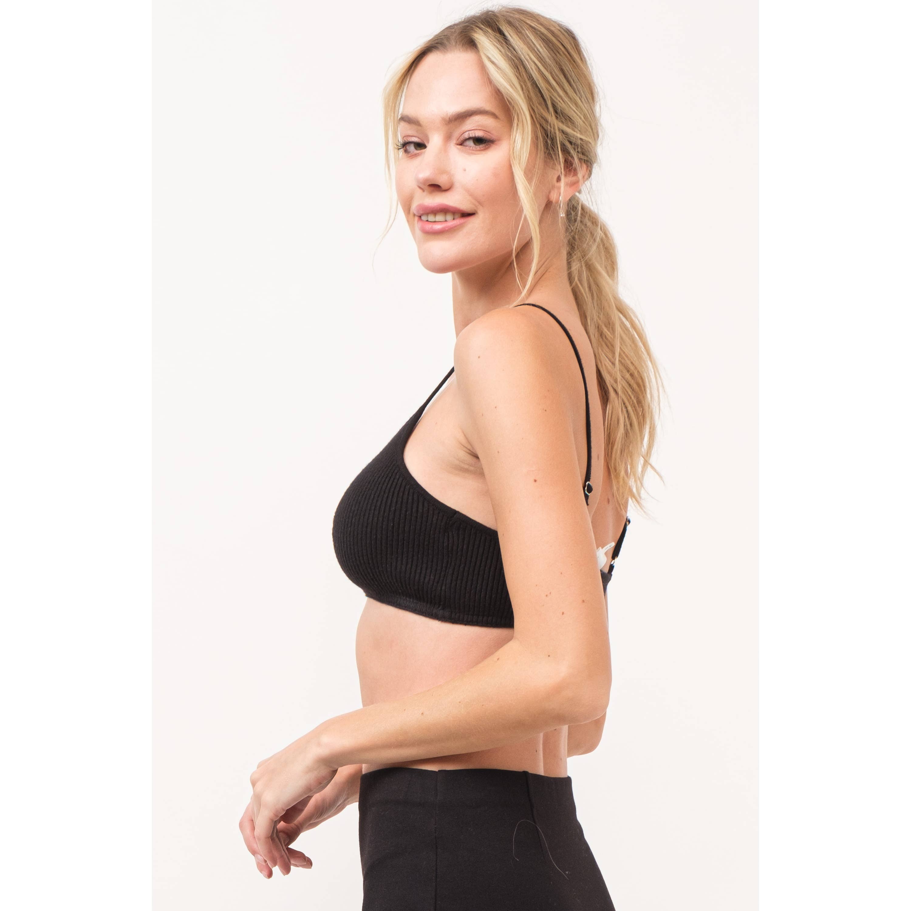 Hersy - Wholesale Knit Top - Women's - Ribbed Knit Bra Top-HT01384