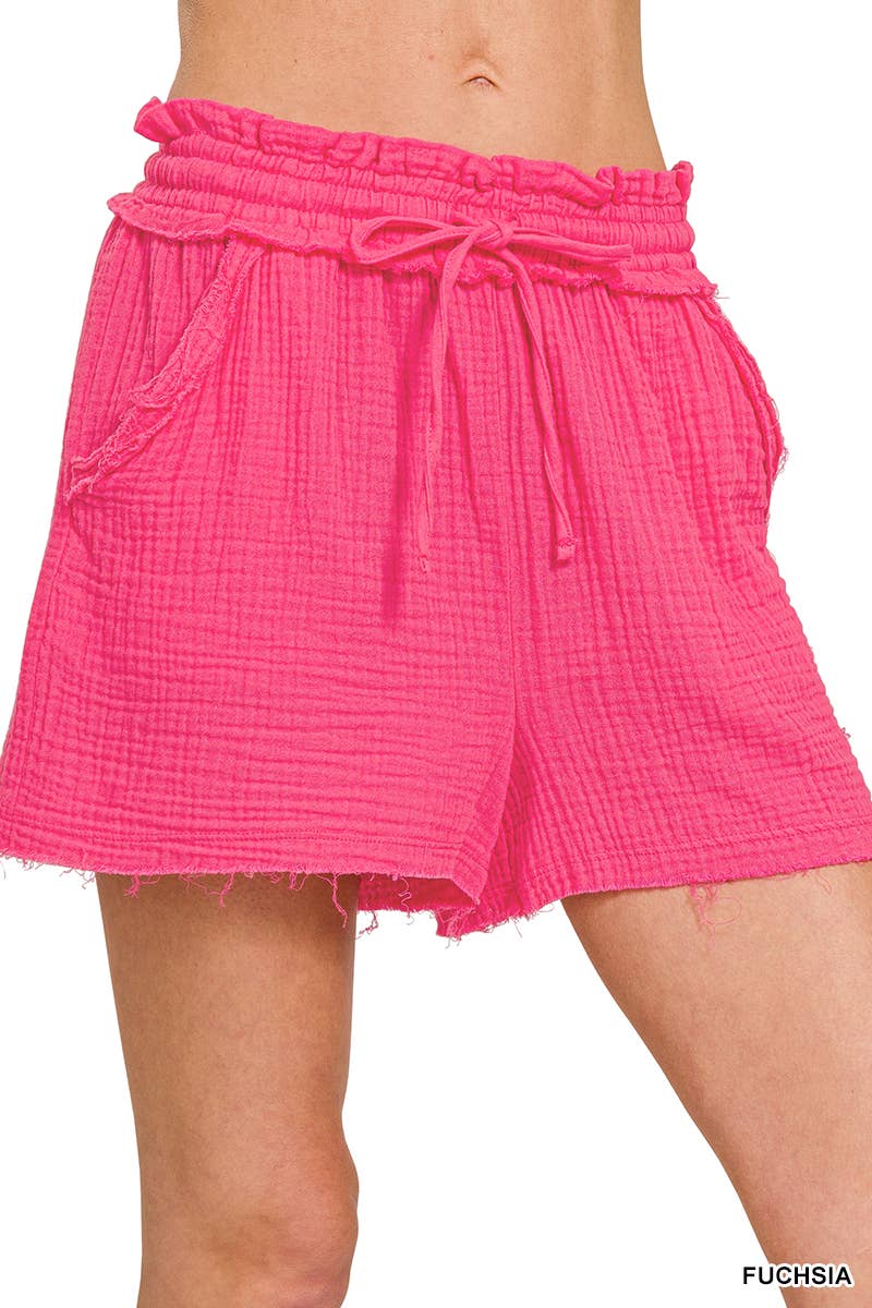 42POPS - Wholesale Shorts - Women's - ",,.._ Double Gauze Drawstring Shorts w/ Pockets0