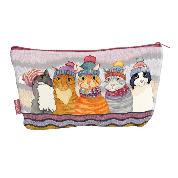 Emma Ball Ltd - Wholesale Make-up/cosmetic bag - Cats in Hats, Zipped Pouch