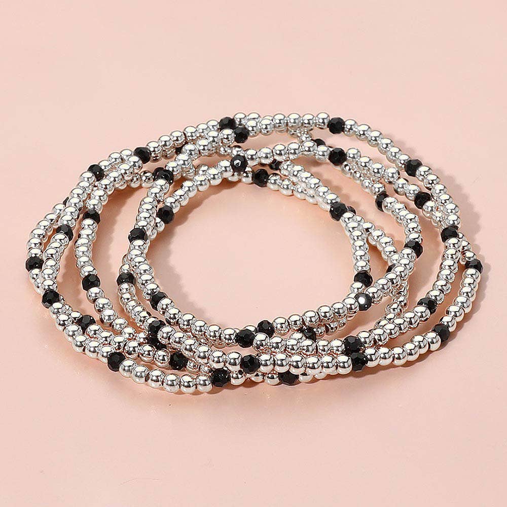 Sensibling Corp. - Wholesale Jewelry Set - 5PCS - Skinny Beaded Stretch Multi Layered Bracelets12