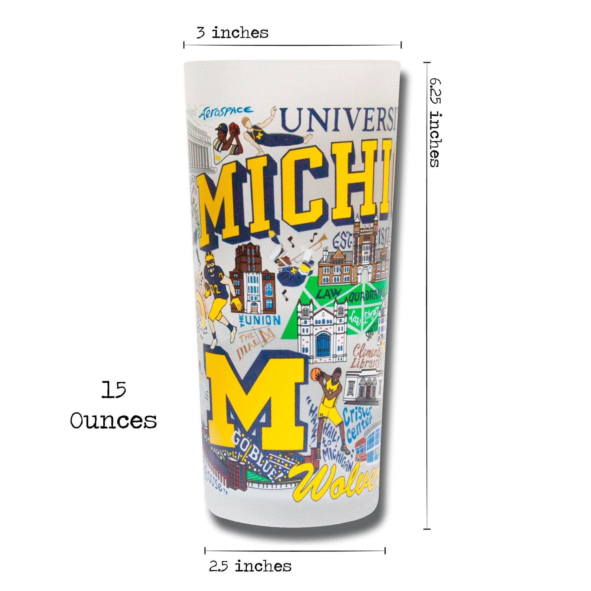 catstudio - Wholesale Drinking Glass/Cup - Michigan, University of Collegiate Drinking Glass2
