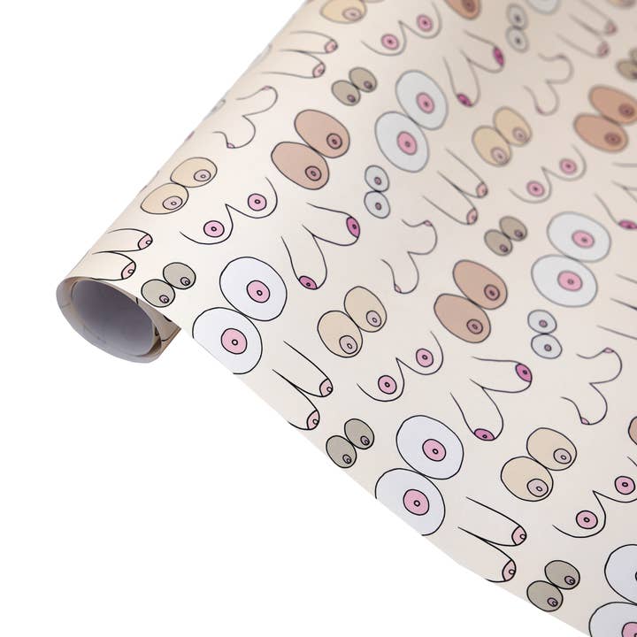 Unblushing - Wholesale Flat Wrap - Boob Gift Wrap Wrapping Paper Sheets - Bachelorette, Holiday