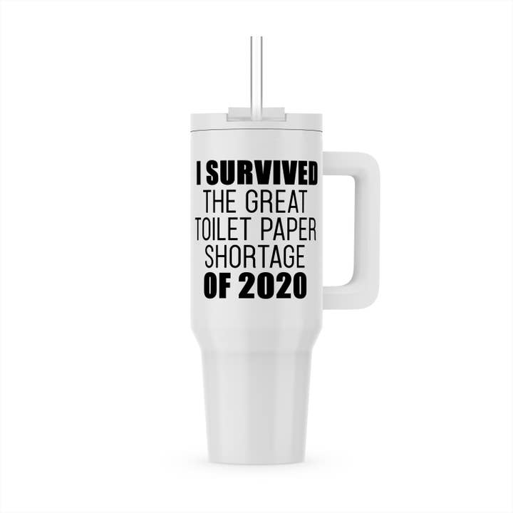 3dRose - Wholesale Insulated Mug/Tumbler - 3dRose, I Survived The Great Toilet Paper Shortage Of 2020, Tumbler5