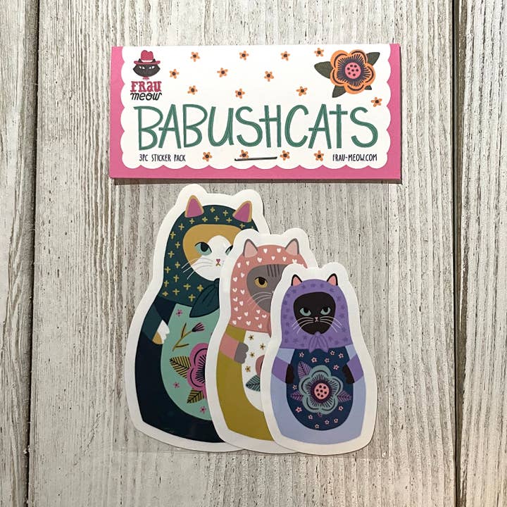 Frau Meow - Wholesale Sticker - Babushcats Sticker Pack1