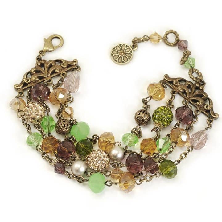 Sweet Romance Jewelry - Wholesale Link & Chain Necklace - Gemstone Garden Multi Strand Necklace