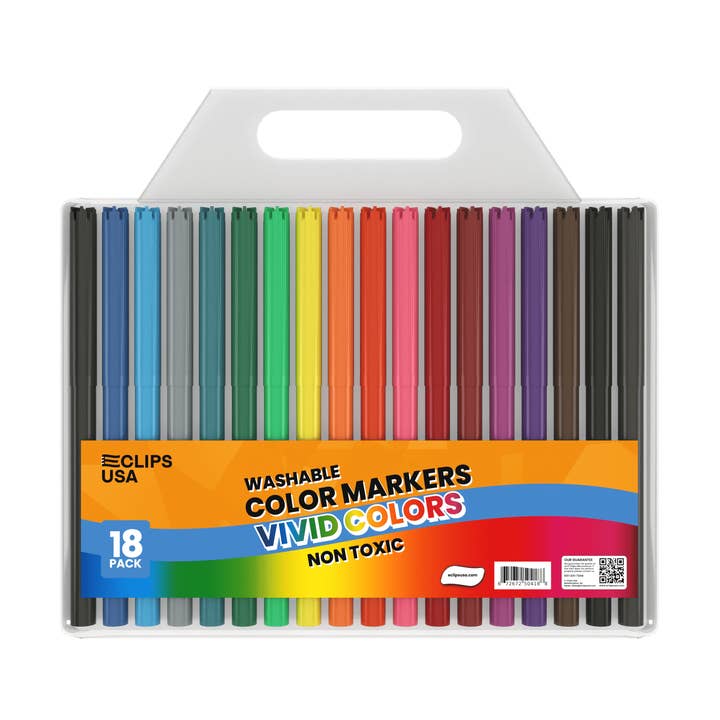 Marqueurs Aquarelle Lavables – 18 Couleurs à Pointe Fine – 48 Unités pour la vente par Eclips USA