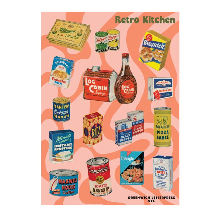 Retro Kitchen Sticker Sheet – Cute & Retro Die-Cut Stickers for wholesale by Greenwich Letterpress