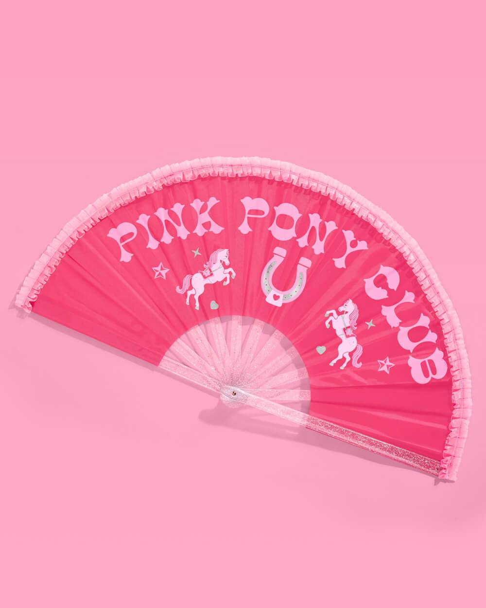 xo, Fetti - Wholesale Party/Paper Folding Fan - Pink Pony Club Chappell Roan Fan - ruffled folding fan5
