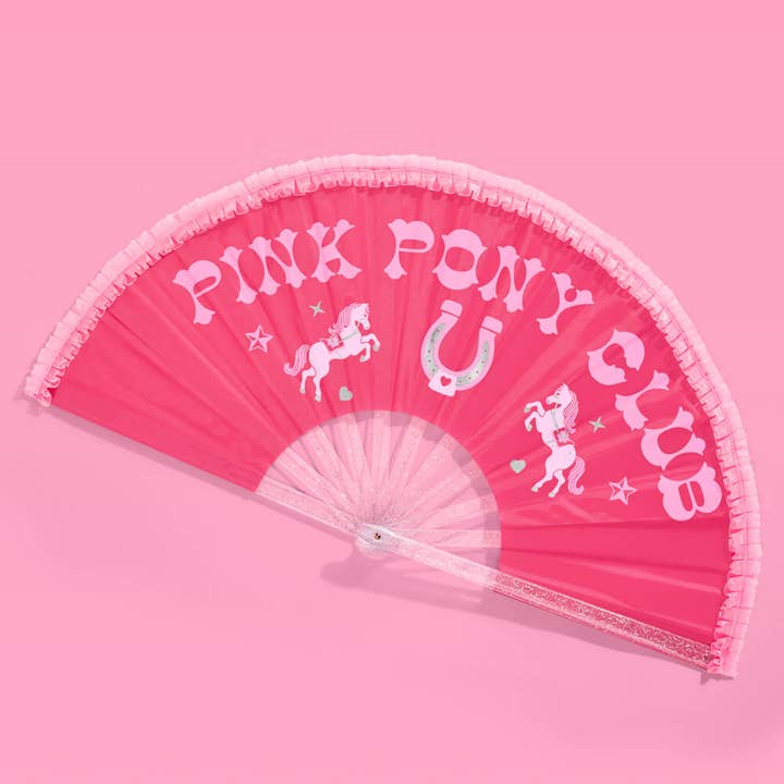 xo, Fetti - Wholesale Party/Paper Folding Fan - Pink Pony Club Chappell Roan Fan - ruffled folding fan5