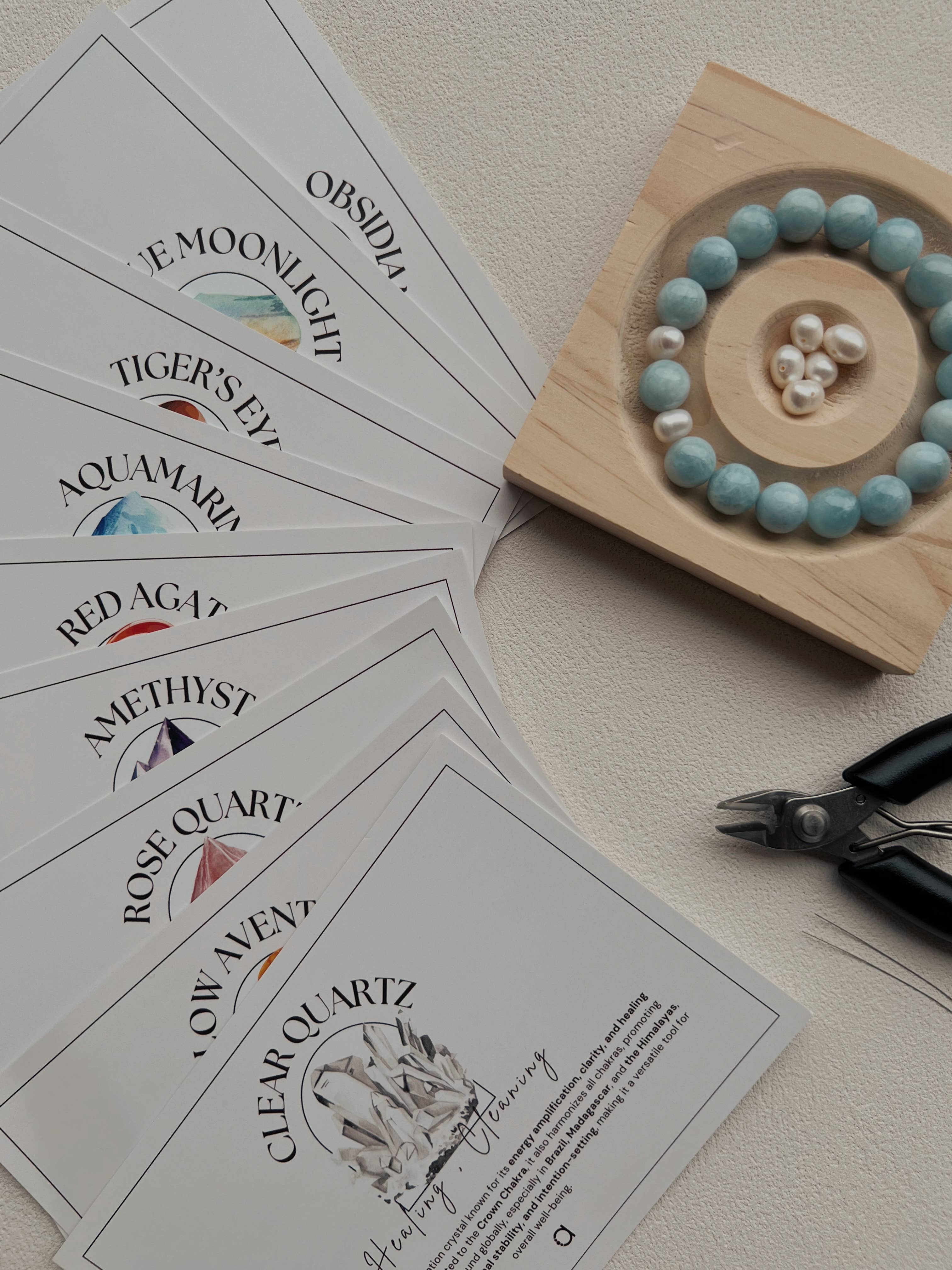 Amaré - Wholesale Prayer Beads Bracelet - Aquamarine Bracelet & Pearl, 10mm Beaded Gemstone Bracelet7