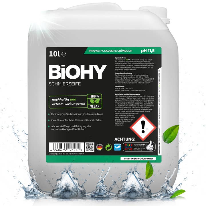 BiOHY Soft Soap 10 Liters, Soft Soap, Floor Cleaner, Organic Concentrate, B2B for wholesale by BiOHY