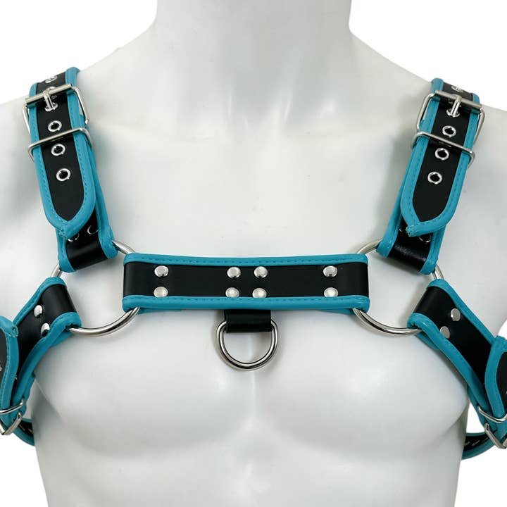 FH155D-KKY VEGAN NEON STRIPE BULLDOG HARNESS for wholesale by Funk Plus