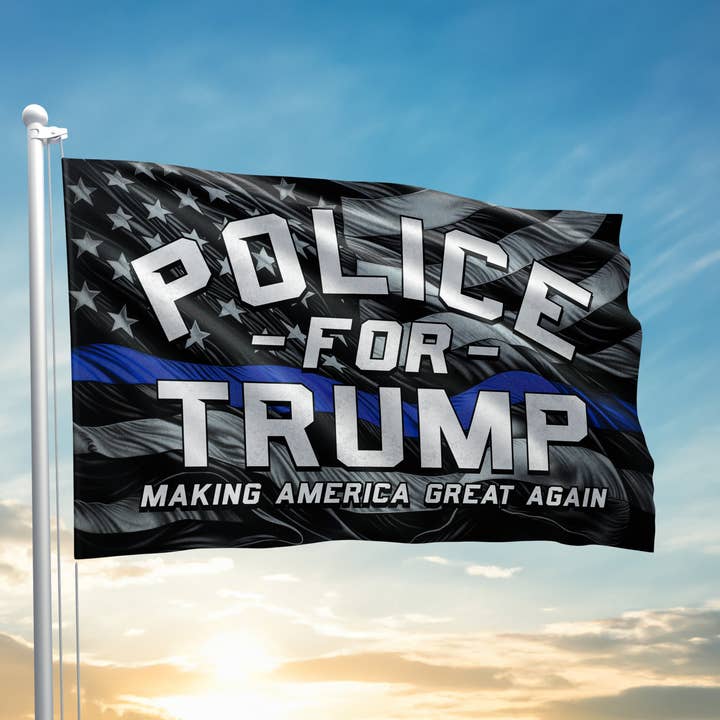 Drapeau de la police pour Trump pour la vente par I Love My Freedom