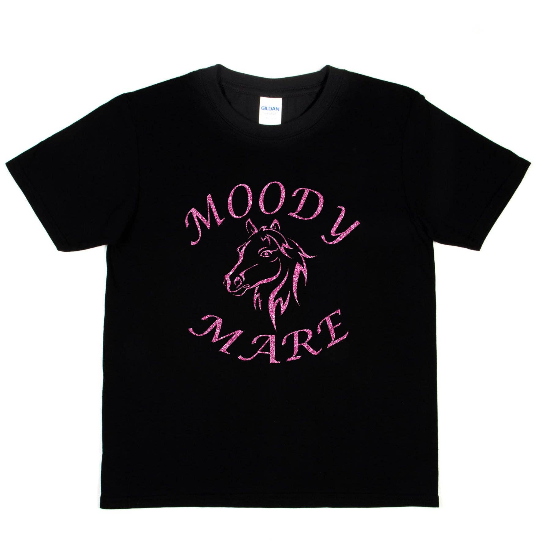 Print4U – wholesale Screen-printed t-shirt – Kids – Moody Mare Horse Riding Pony Riding Girls T-Shirt0