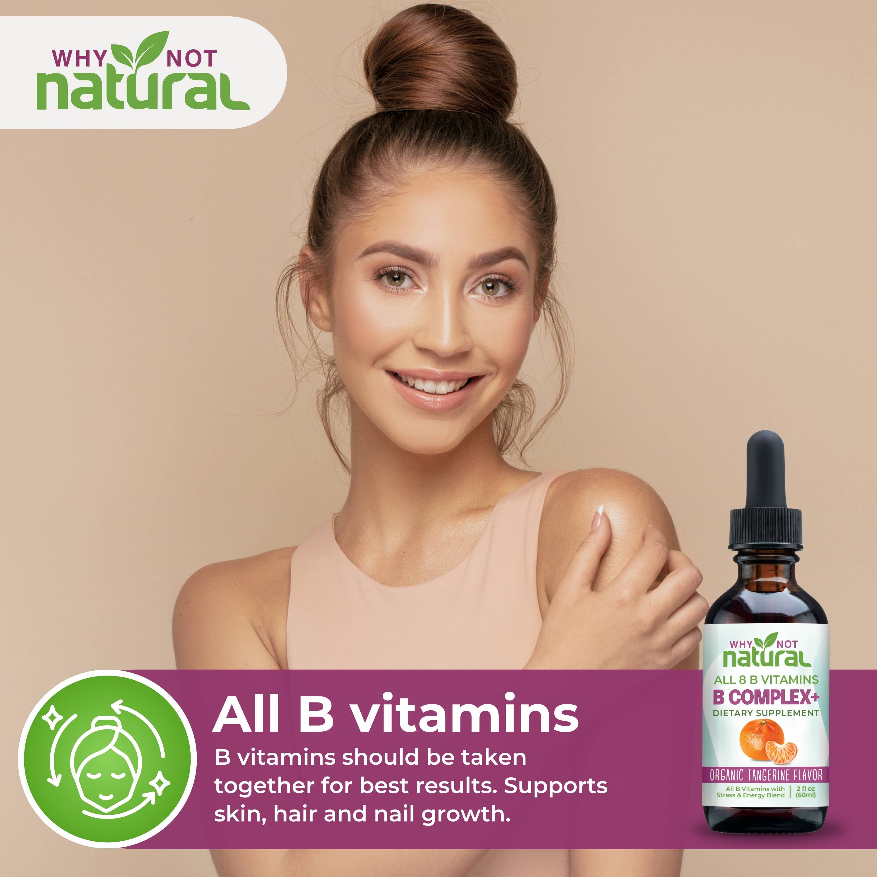 WhyNotNatural – Großhandel Nahrungsergänzungsmittel/Vitamin zum Einnehmen – B-Komplex-Flüssigkeit: Alle 8 B-Vitamine + Natürliche Unterstützung für Stress & Energie9