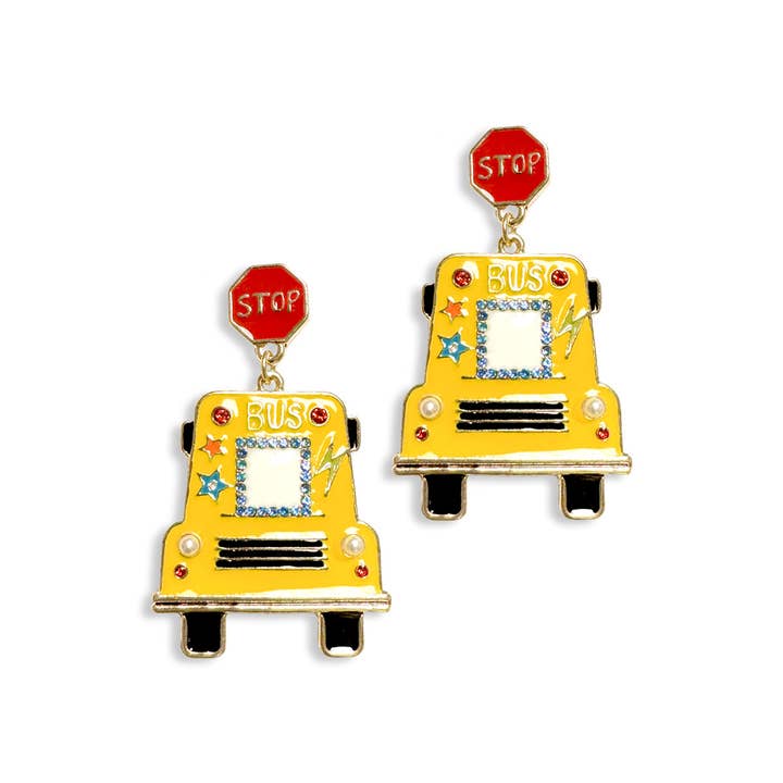 Viv&Lou - Wholesale Dangle Earrings - School Bus Earrings