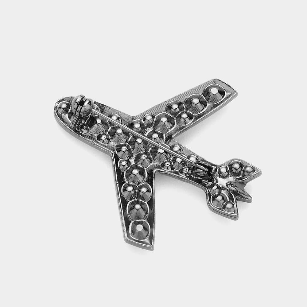 Sensibling Corp. - Wholesale Brooch - Stone Embellished Airplane Pin Brooch9