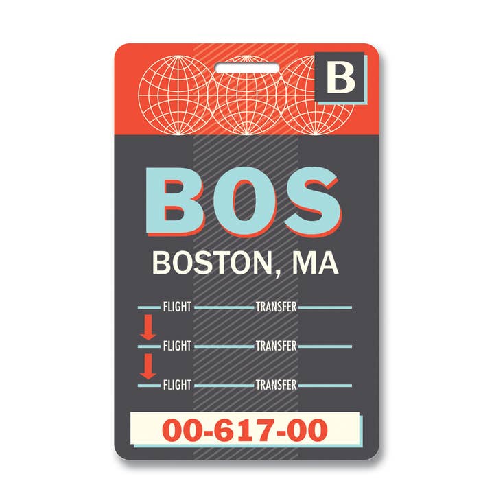 Boston Luggage Tag for wholesale by Smitten Kitten