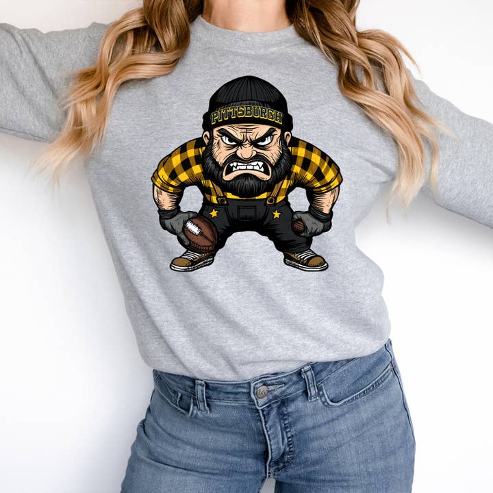 Pittsburgh Beanie Vintage Cartoon Unisex Sweatshirt for wholesale by Into The Desert