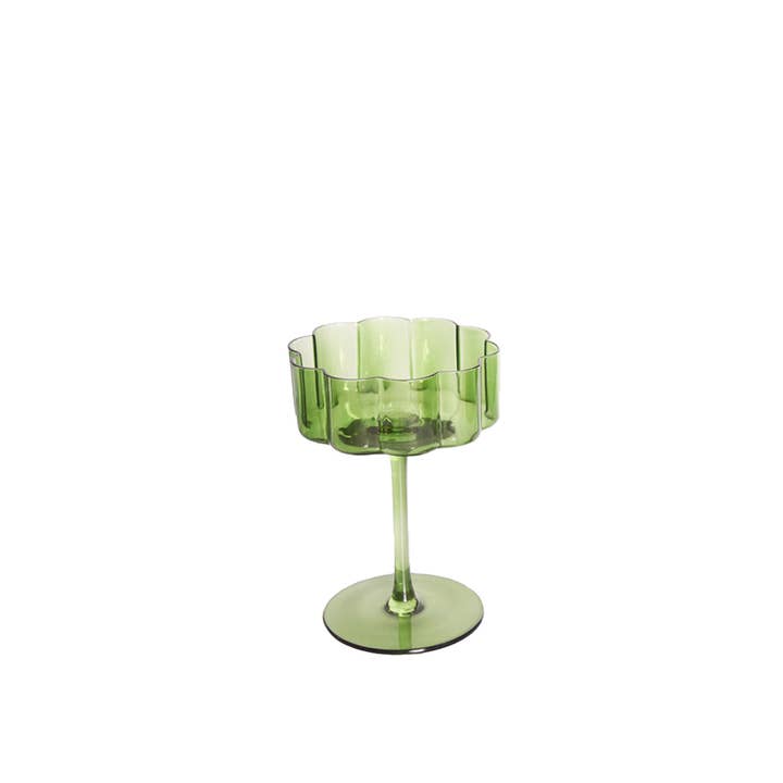 "Flower" Crystal Cocktail Glass – Green 230ml for wholesale by TUTU Home