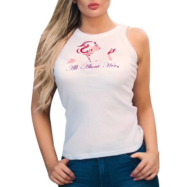 All About Her® Women’s Ribbed Racerback Tank Top for wholesale by All About Her®