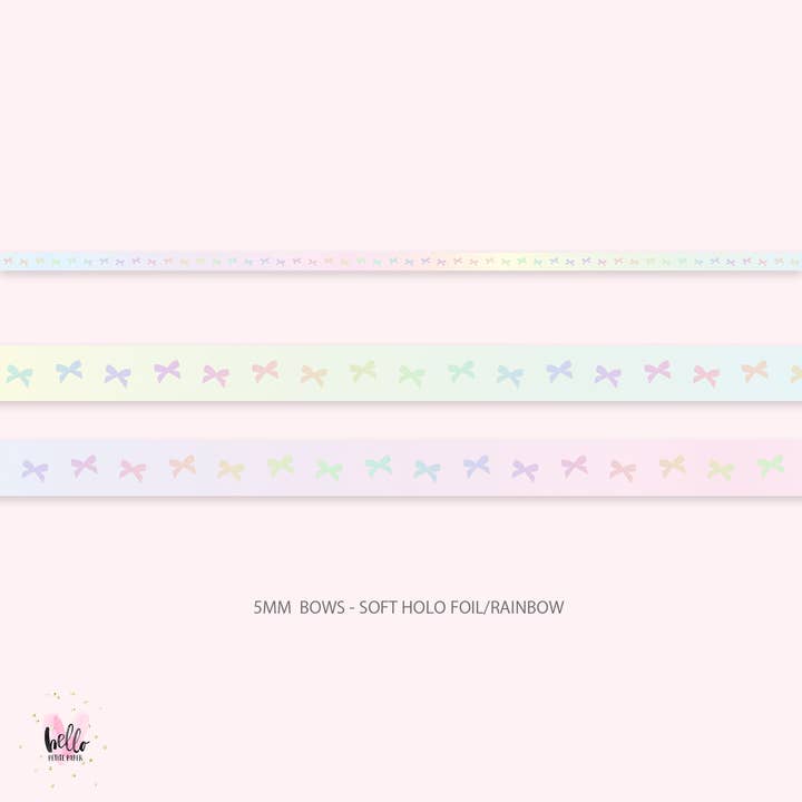 5 mm holo folie washi - regnbue for engroshandel hos Hello Petite Paper
